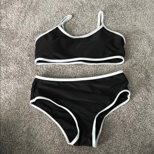 Black and white kids shein bikini set.